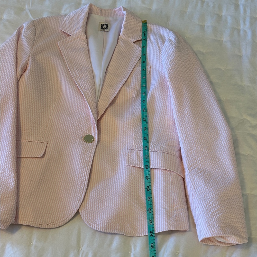 Anne Klein Pink Seersucker Blazer - Picture 10 of 10